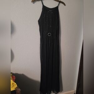 Elegant Navy Blue Sleeveless Dress